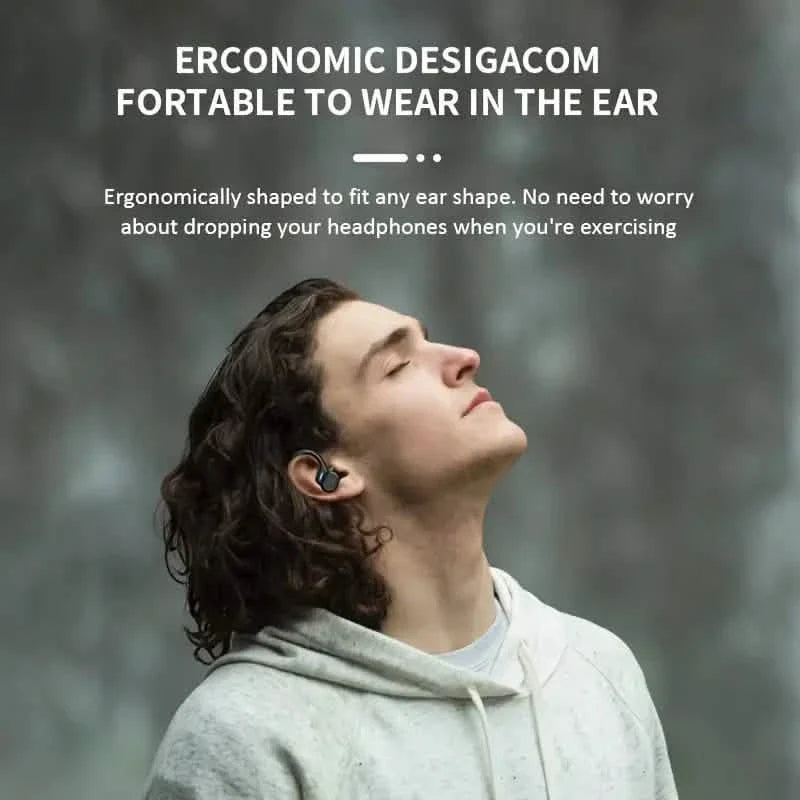 SP16 Wireless Earbuds Headphones with Microphone, Sports Earhook and LED Display Charging Case