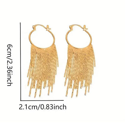 Sparkling Tassel Design Dangle Earrings