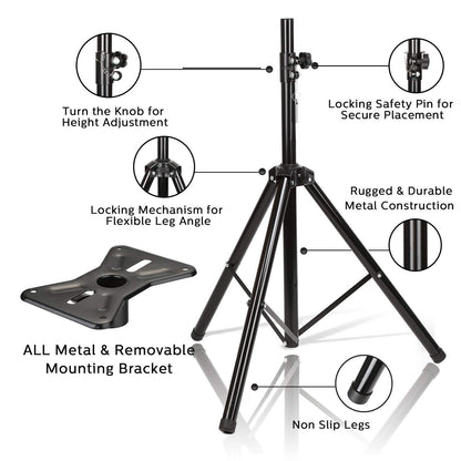 Speaker Tripod Stand Adjustable Height Heavy Duty Holder
