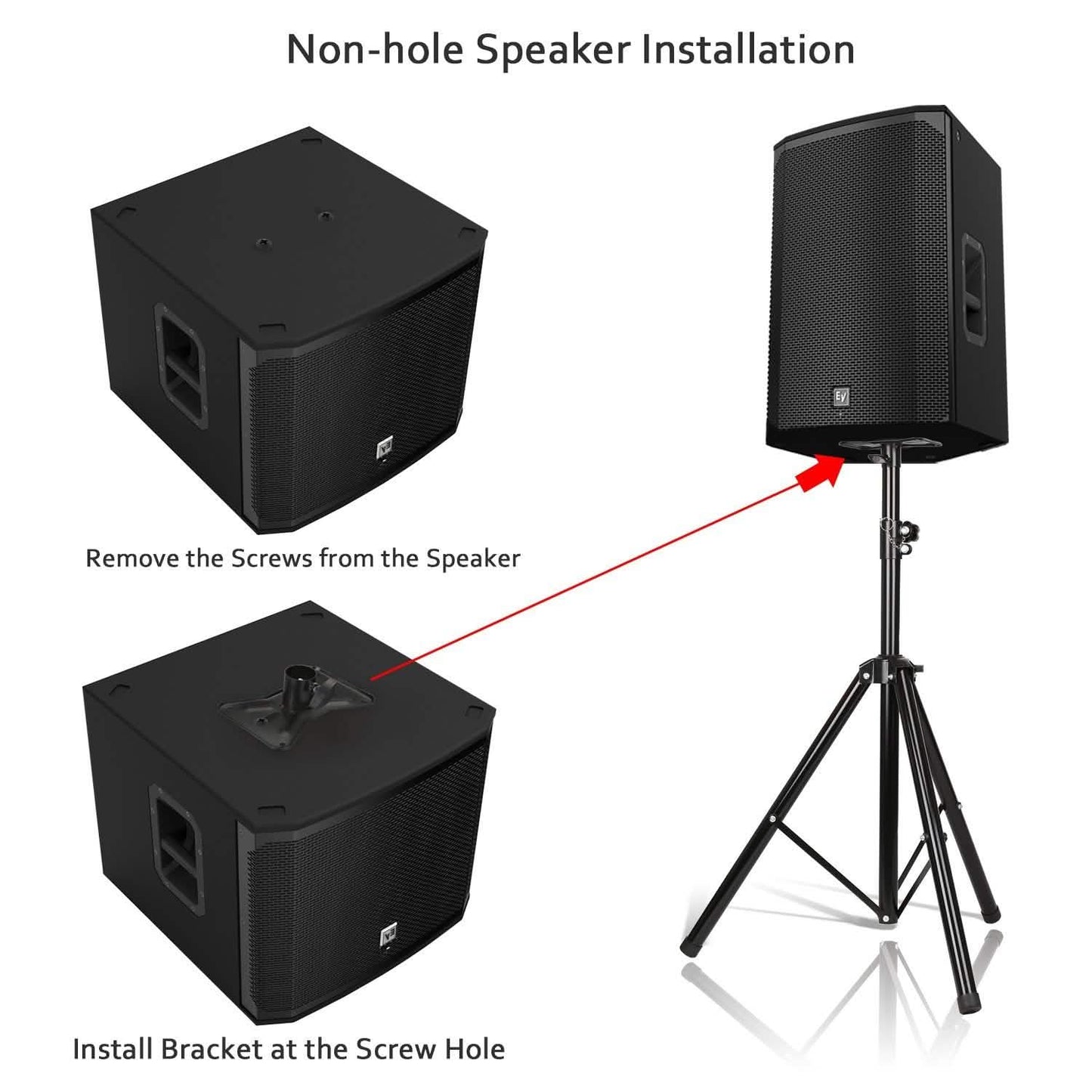 Speaker Tripod Stand Adjustable Height Heavy Duty Holder
