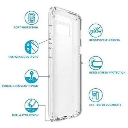 Speck Products Presidio Clear Cell Phone Case for Samsung Galaxy S8, S8 Plus and Note 8 (Refurbished)