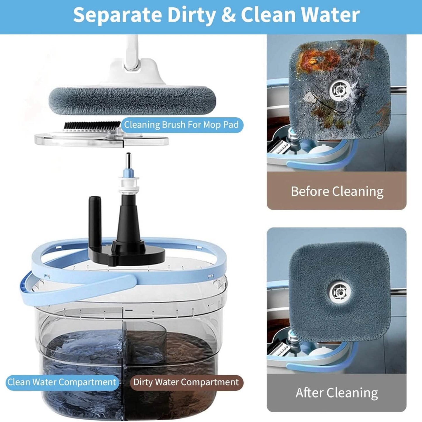 Spin Mop and Bucket with Wringer Set