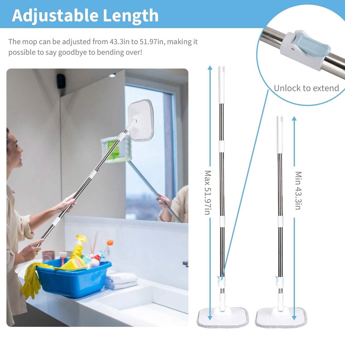 Spin Mop and Bucket with Wringer Set