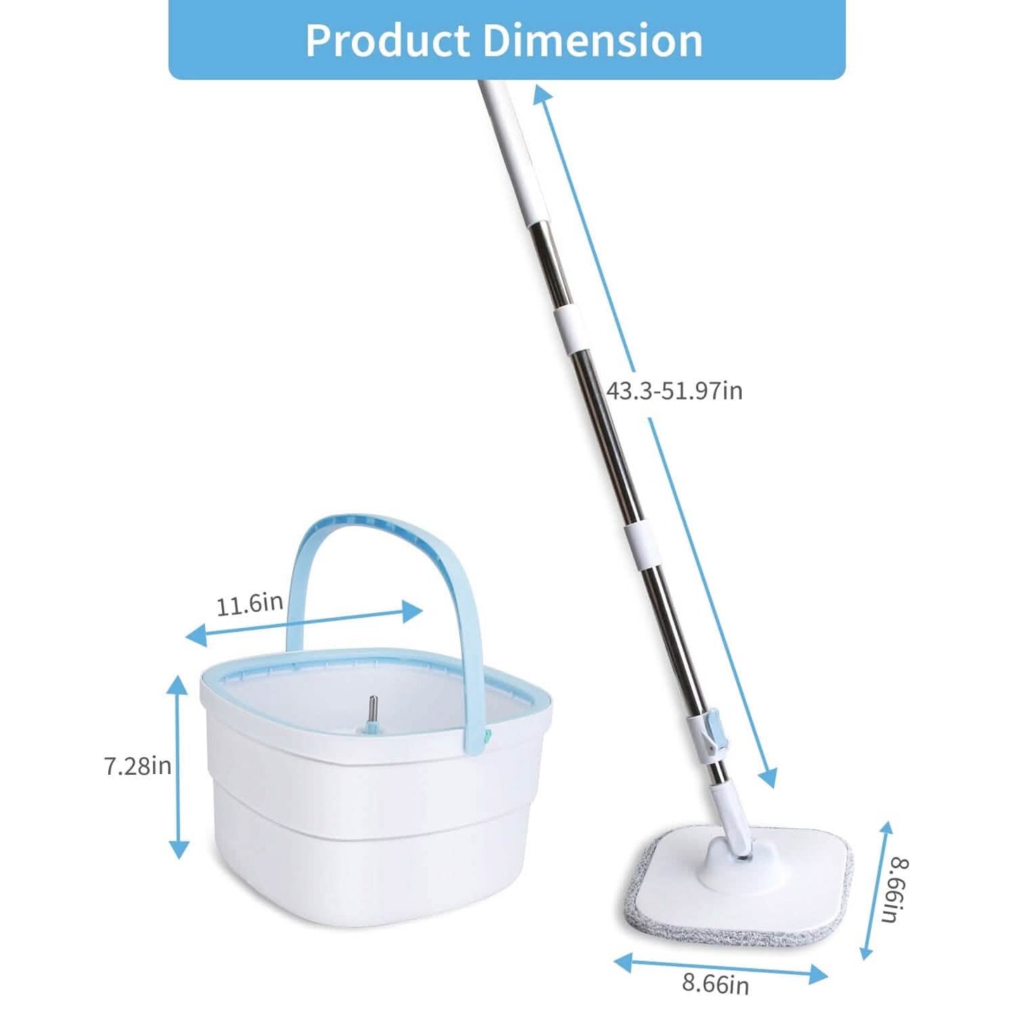 Spin Mop and Bucket with Wringer Set