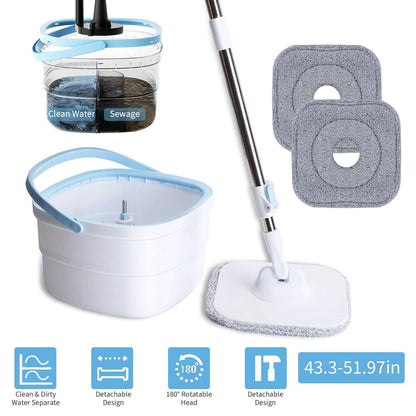 Spin Mop and Bucket with Wringer Set