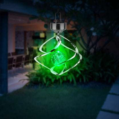Spiral Spinner Solar Lights Wind Chime LED