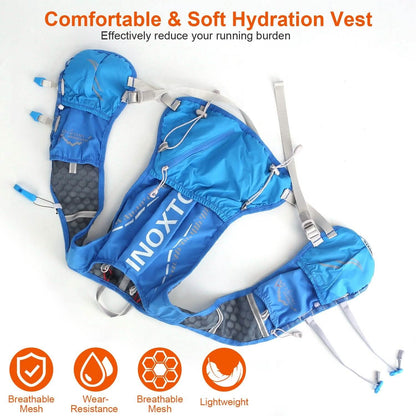 Sport Hydration Vest Running Backpack with 15oz, 50oz Water Bladder