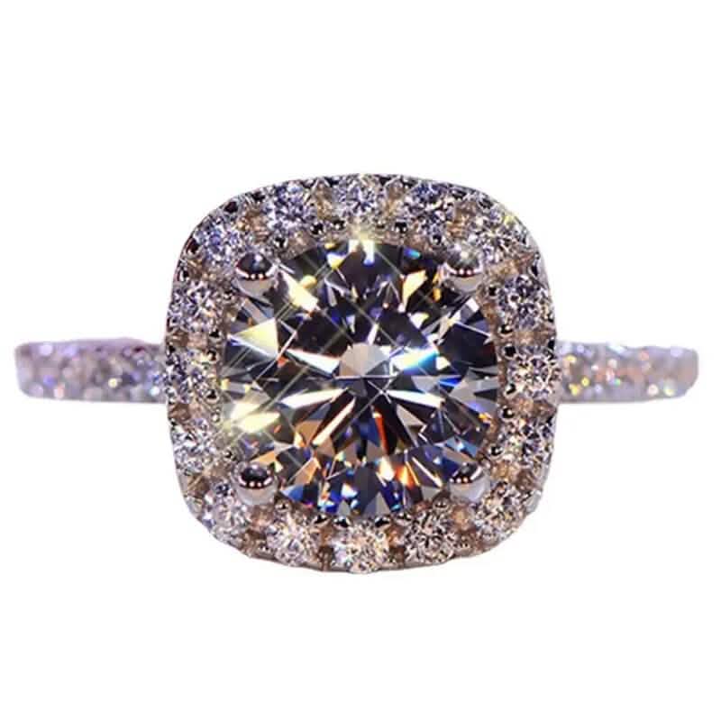 Square Artificial Diamond Ring
