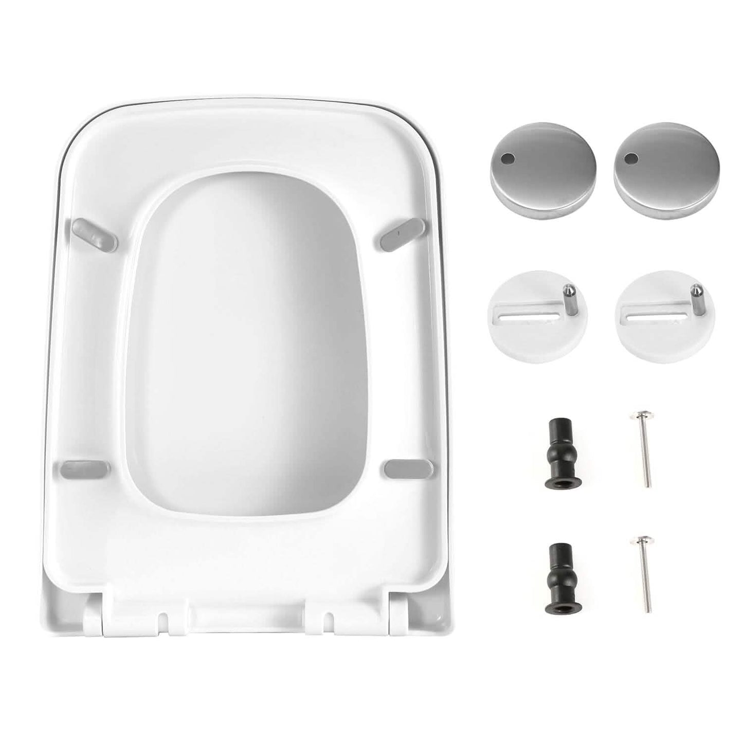 Square Toilet Seat with Grip-Tight Seat Bumpers