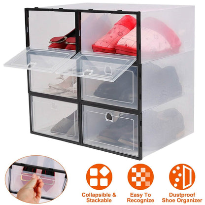Stackable Shoe Storage Bin Transparent Dustproof