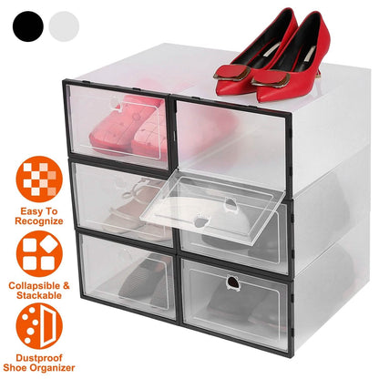 Stackable Shoe Storage Bin Transparent Dustproof