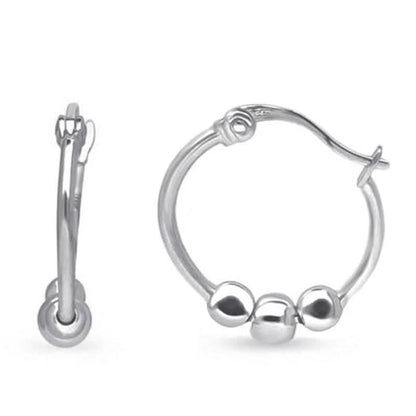 Stainless Steel Ball Hoop Earrings