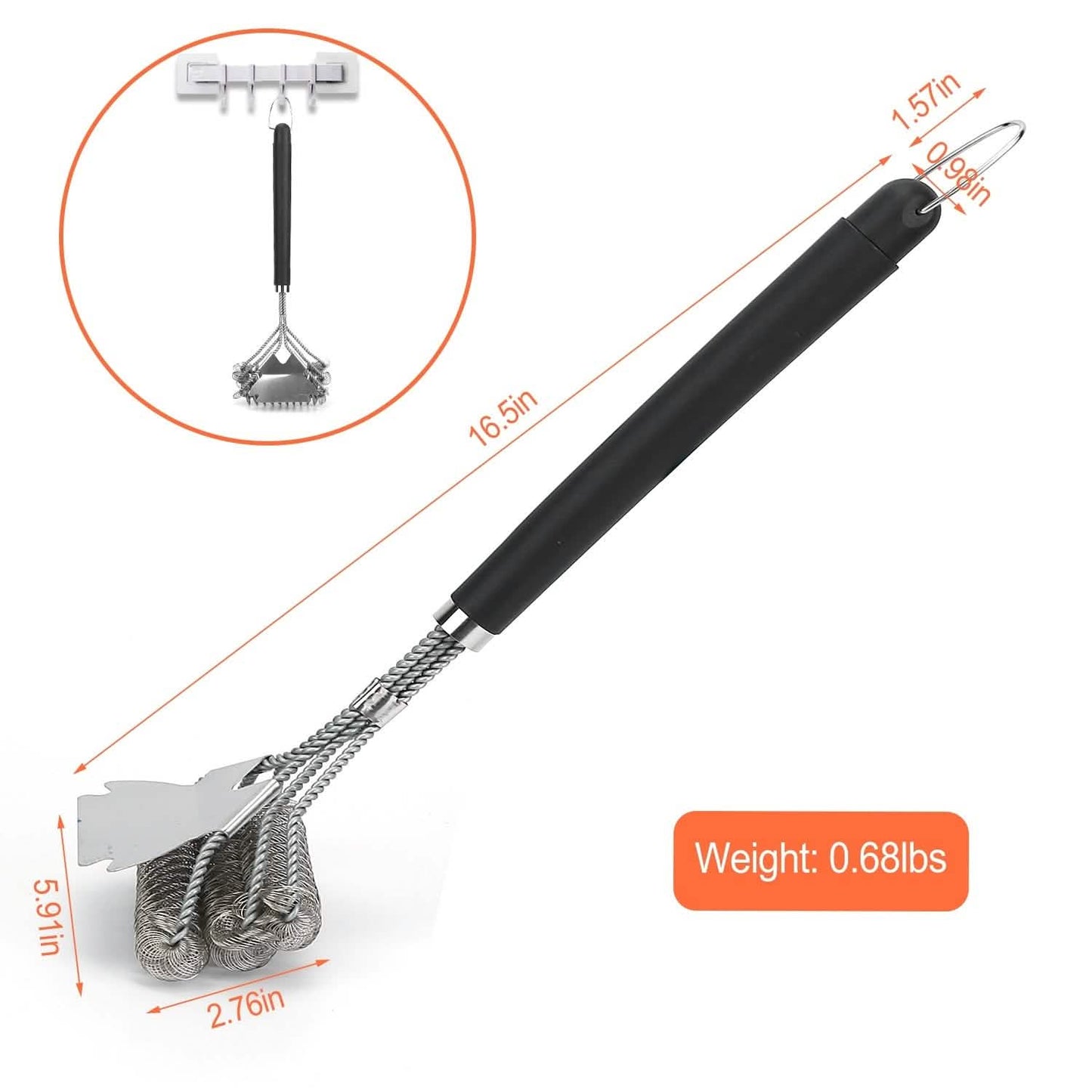Stainless Steel BBQ Grill Cleaning Brush