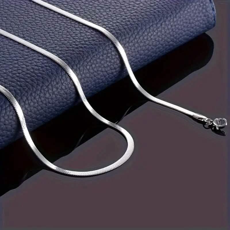 Stainless Steel Blade Unisex Flat Snake Clavicle Chain