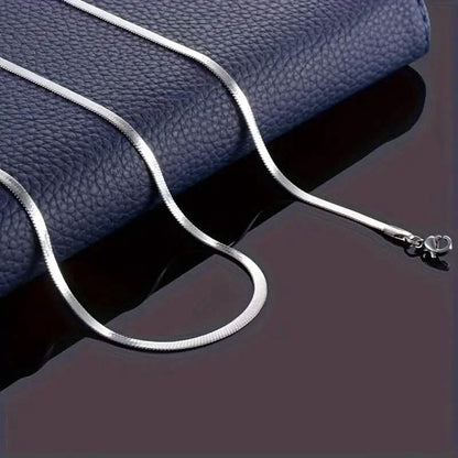 Stainless Steel Blade Unisex Flat Snake Clavicle Chain