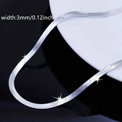 Stainless Steel Blade Unisex Flat Snake Clavicle Chain