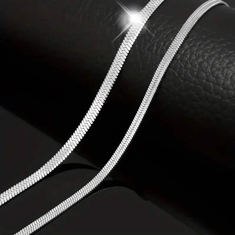 Stainless Steel Blade Unisex Flat Snake Clavicle Chain