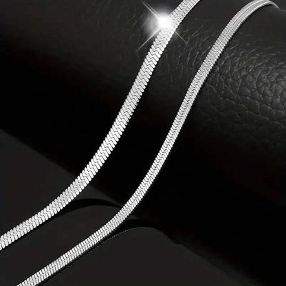 Stainless Steel Blade Unisex Flat Snake Clavicle Chain