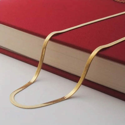 Stainless Steel Blade Unisex Flat Snake Clavicle Chain