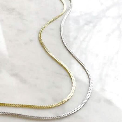 Stainless Steel Flat Snake Bone Chain Necklace