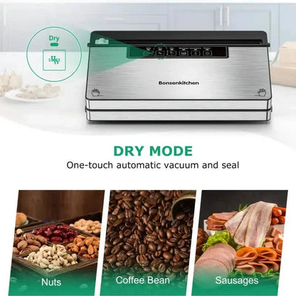Stainless Steel Food Vacuum Sealer with Built-in Cutter