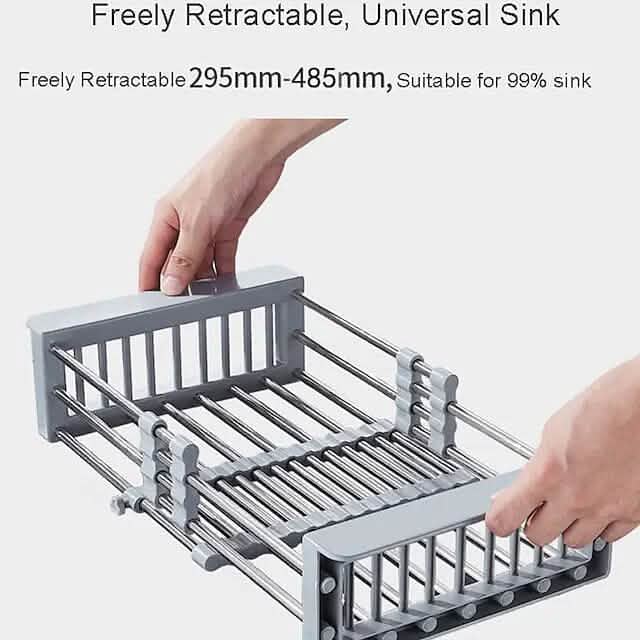 Stainless Steel Frame Drain Basket Telescopic Sink Frame