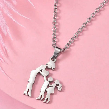 Stainless Steel Heartfelt Mother-Daughter-Son Necklace