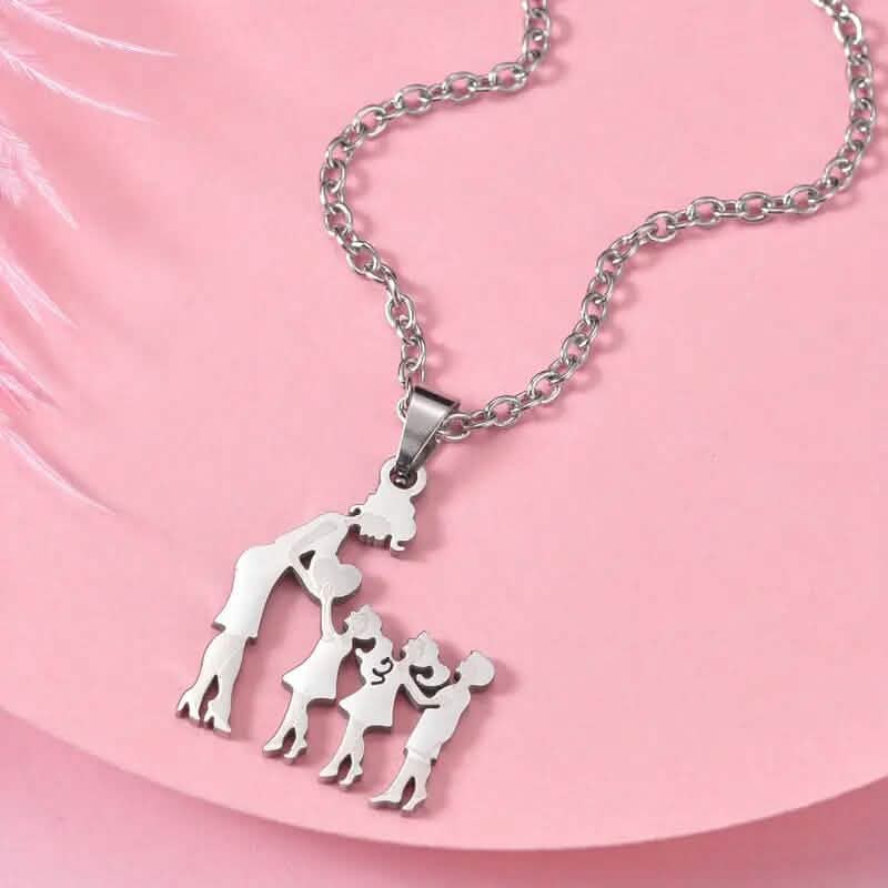 Stainless Steel Heartfelt Mother-Daughter-Son Necklace