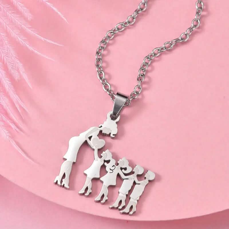 Stainless Steel Heartfelt Mother-Daughter-Son Necklace
