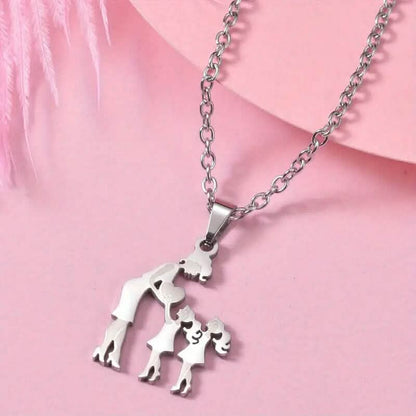 Stainless Steel Heartfelt Mother-Daughter-Son Necklace