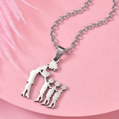 Stainless Steel Heartfelt Mother-Daughter-Son Necklace
