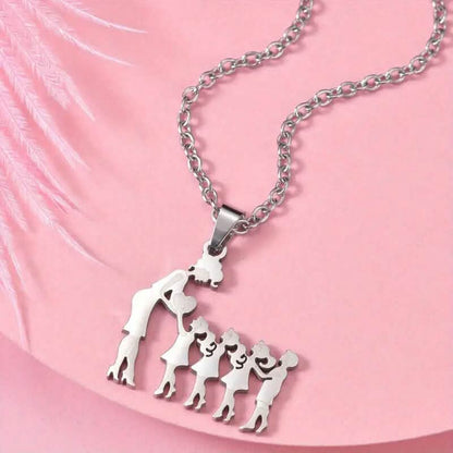 Stainless Steel Heartfelt Mother-Daughter-Son Necklace