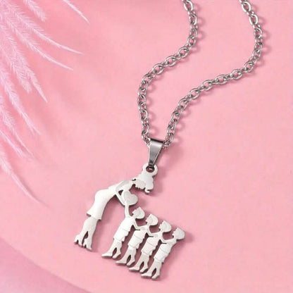 Stainless Steel Heartfelt Mother-Daughter-Son Necklace