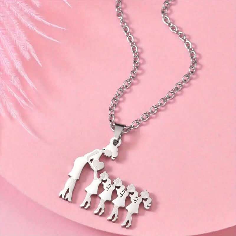 Stainless Steel Heartfelt Mother-Daughter-Son Necklace