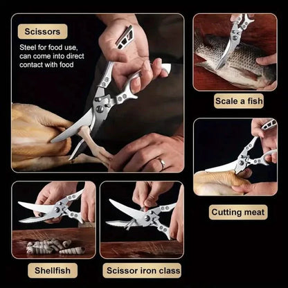 Stainless Steel Heavy-Duty Kitchen Non-Slip Grip Scissors