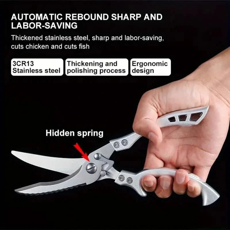 Stainless Steel Heavy-Duty Kitchen Non-Slip Grip Scissors