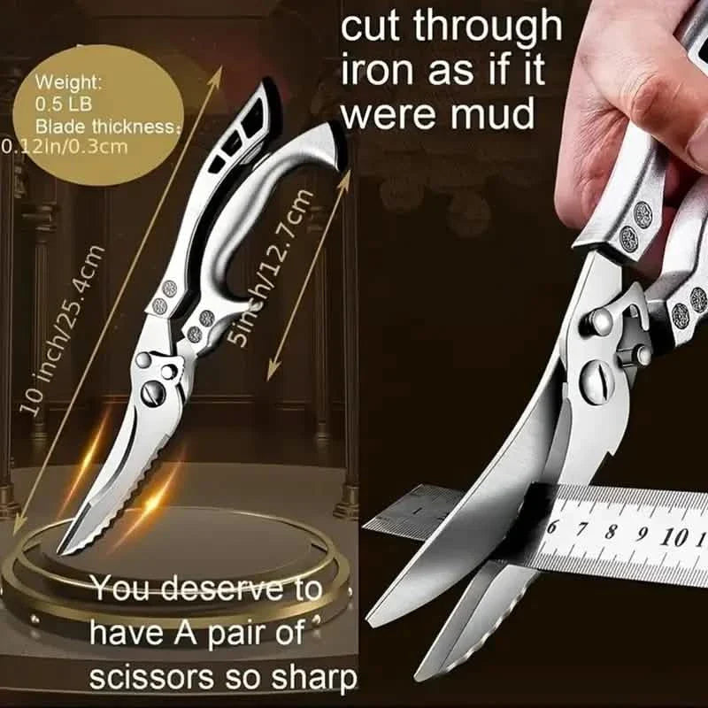 Stainless Steel Heavy-Duty Kitchen Non-Slip Grip Scissors