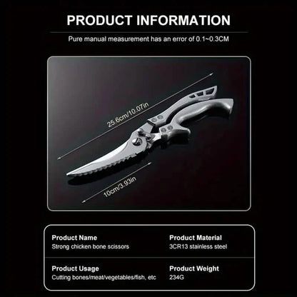 Stainless Steel Heavy-Duty Kitchen Non-Slip Grip Scissors