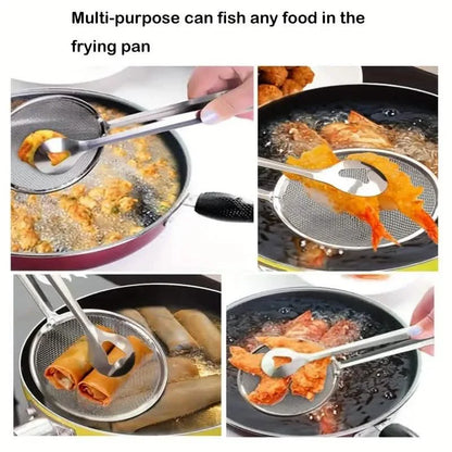 Stainless Steel Kitchen Strainer Tongs - High-Temperature Resistant