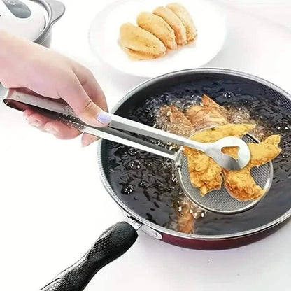 Stainless Steel Kitchen Strainer Tongs - High-Temperature Resistant