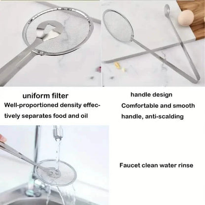 Stainless Steel Kitchen Strainer Tongs - High-Temperature Resistant