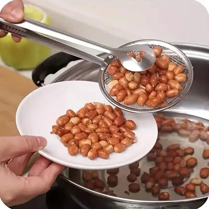 Stainless Steel Kitchen Strainer Tongs - High-Temperature Resistant