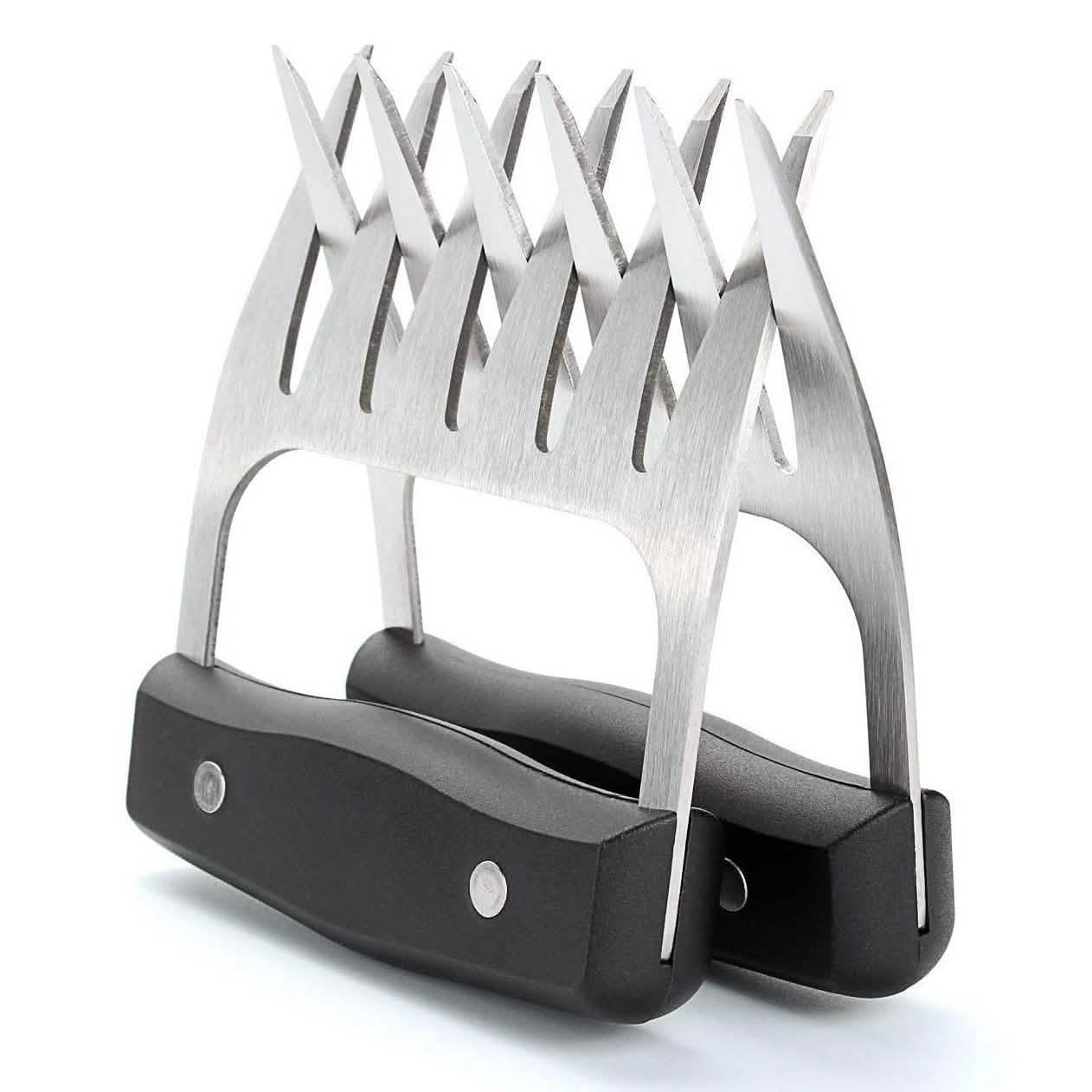 Stainless Steel Meat-Shredding Claws with Wooden Handle