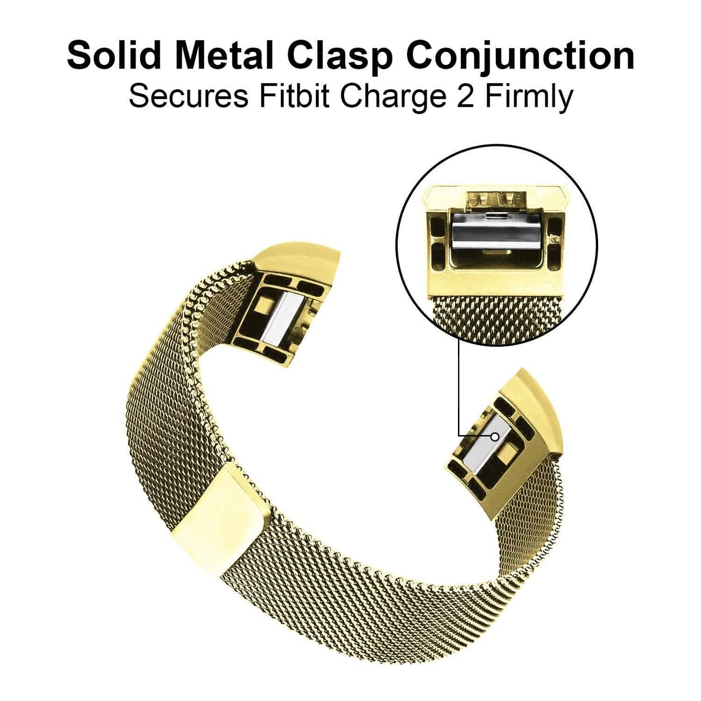 Stainless Steel Mesh Milanese Loop Band for Fitbit Charge 2