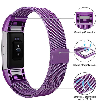 Stainless Steel Mesh Milanese Loop Band for Fitbit Charge 2