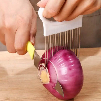 Stainless Steel Onion Needle Fork Vegetable Fruit Slicer