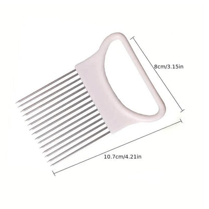 Stainless Steel Onion Needle Fork Vegetable Fruit Slicer