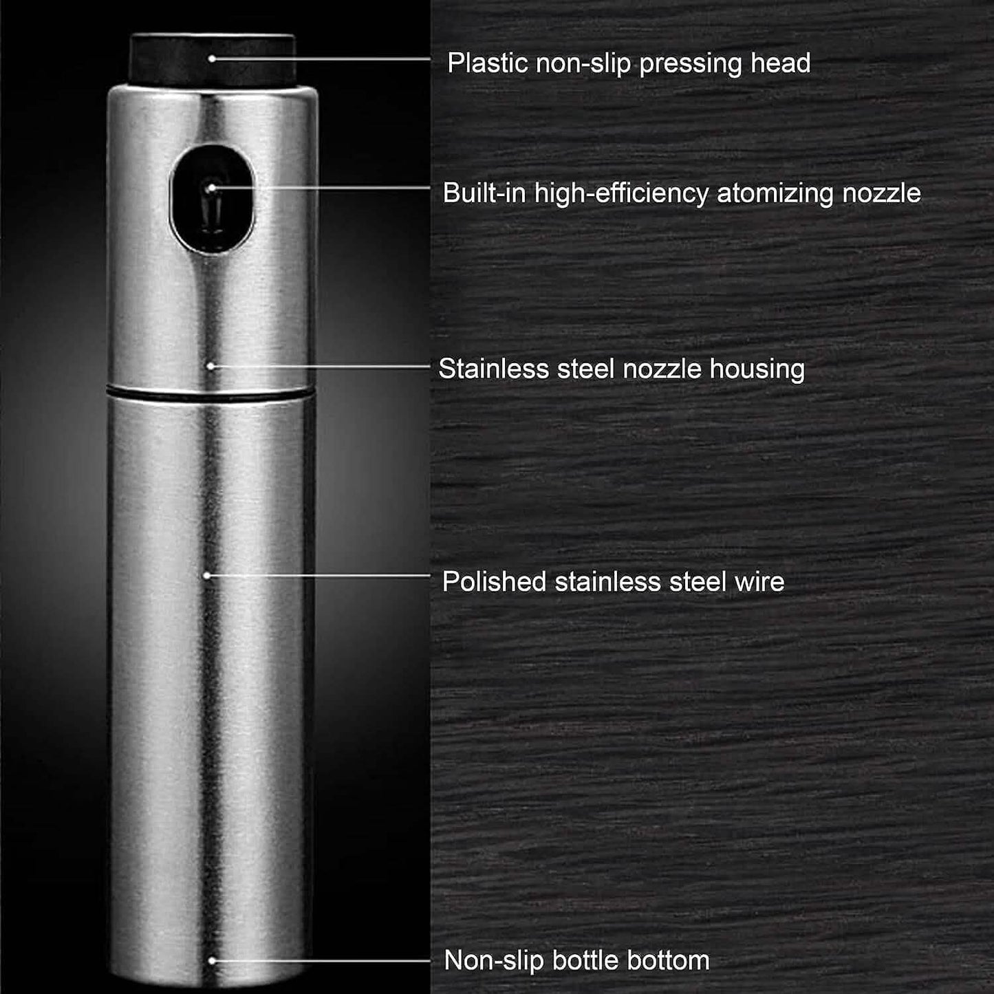 Stainless Steel Sprayer Dispenser, Dressing Spray Grilling Olive Oil