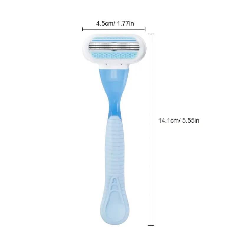 Stainless Steel Women's Hair Razor with 8 Replacement Blades
