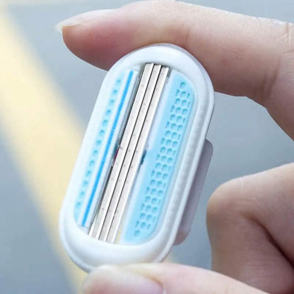 Stainless Steel Women's Hair Razor with 8 Replacement Blades